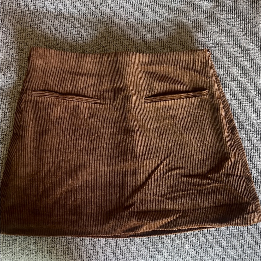 Zara Rich Brown Corduroy Skirt